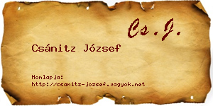 Csánitz József névjegykártya