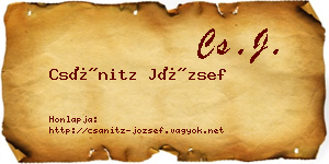Csánitz József névjegykártya